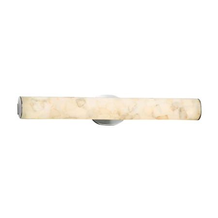 Justice Design Group Alabaster Rocks Single Light 28" Wide Integrated 3000K LED Bath Bar with Shaved Alabaster Rock Cast Resin Shade - ADA Compliant Brushed Nickel