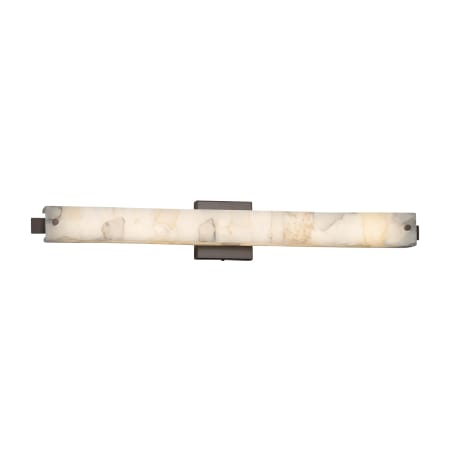 Justice Design Group Alabaster Rocks Single Light 30-1/2" Wide Integrated 3000K LED Bath Bar with Shaved Alabaster Rock Cast Resin Shade - ADA Compliant Dark Bronze