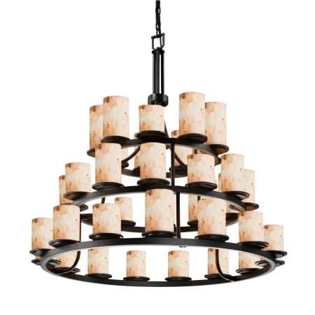 Justice Design Group Alabaster Rocks 42" Wide Ring Chandelier Dark Bronze