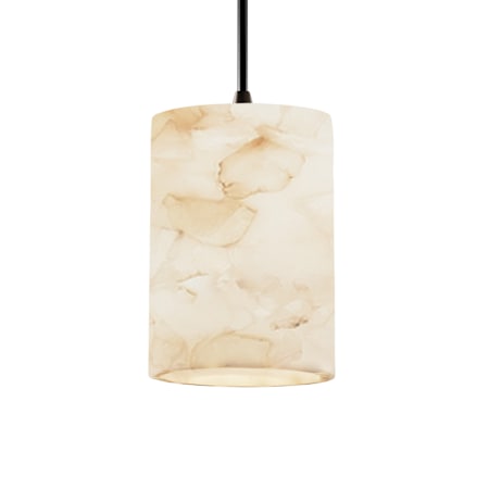 Justice Design Group 1 Light Mini Pendant with Stem from the Alabaster Rocks! Collection Dark Bronze