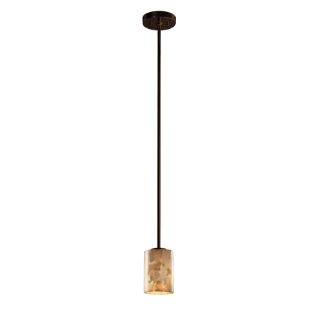 Justice Design Group 1 Light Mini Pendant with Stem from the Alabaster Rocks! Collection Dark Bronze