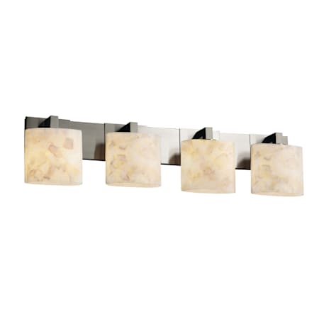 Justice Design Group Alabaster Rocks 4 Light Vanity Light Brushed Nickel