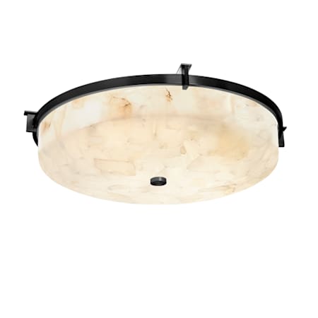 Justice Design Group Alabaster Rocks! 3 Light 21" Wide Flush Mount Ceiling Fixture Matte Black