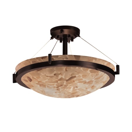 Justice Design Group 36" Pendant Bowl Ceiling Fixture from the Alabaster Rocks! Collection Dark Bronze