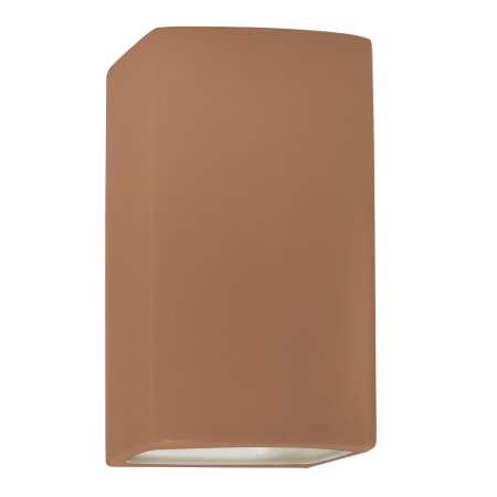 Justice Design Group Ambiance 14" Tall Rectangular Closed Top LED Outdoor Wall Sconce Adobe