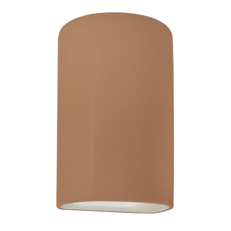 Justice Design Group Ambiance 13" Tall Half Cylinder Closed Top Outdoor Wall Sconce Adobe