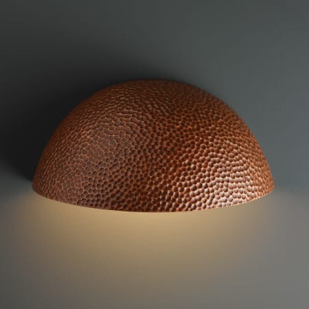 Justice Design Group Ambiance 13.25" Outdoor Wall Sconce Hammered Copper
