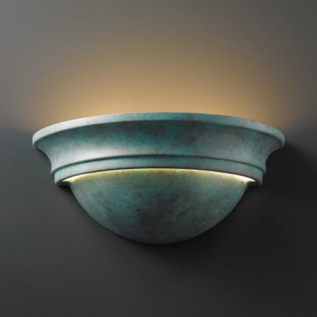 Justice Design Group Ambiance 14.5" Wall Sconce Verde Patina