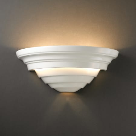 Justice Design Group Ambiance 16" Wall Sconce Gloss White