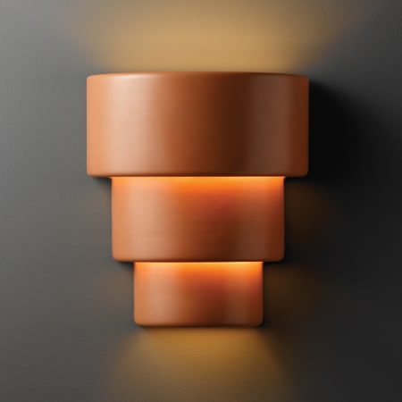 Justice Design Group Ambiance 12.75" Outdoor Wall Sconce Terra Cotta