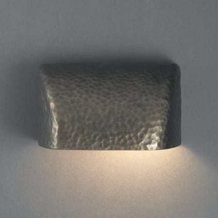 Justice Design Group Ambiance 7.75" Outdoor Wall Sconce Hammered Brass