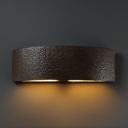 Justice Design Group Ambiance 19.5" ADA Compliant Wall Sconce Hammered Iron