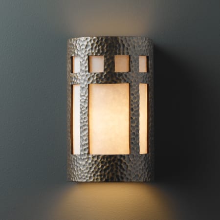 Justice Design Group Ambiance 5.75" ADA Compliant Wall Sconce Hammered Brass
