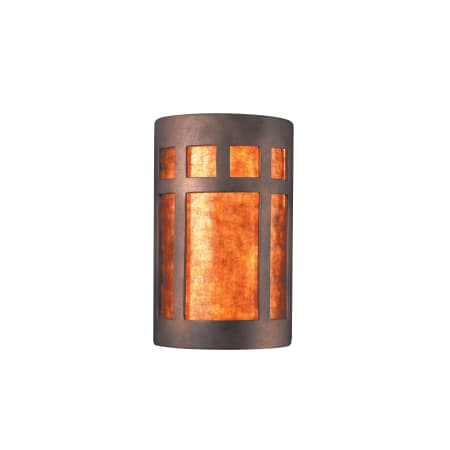 Justice Design Group Two Light 12.5" Large ADA Prairie Window Interior Wall Sconce Rated for Damp Locations from the Ceramic Collection Antique Copper