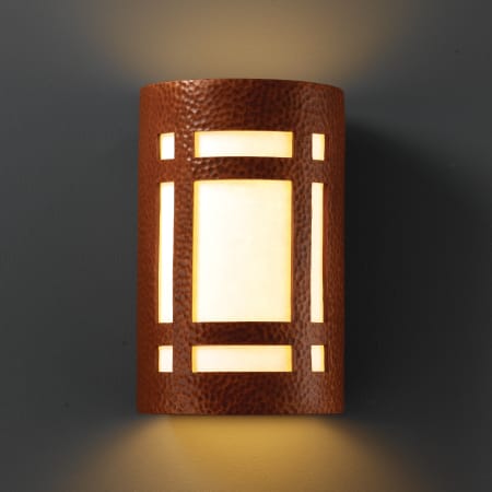 Justice Design Group Ambiance 5.75" ADA Compliant LED Wall Sconce Hammered Copper