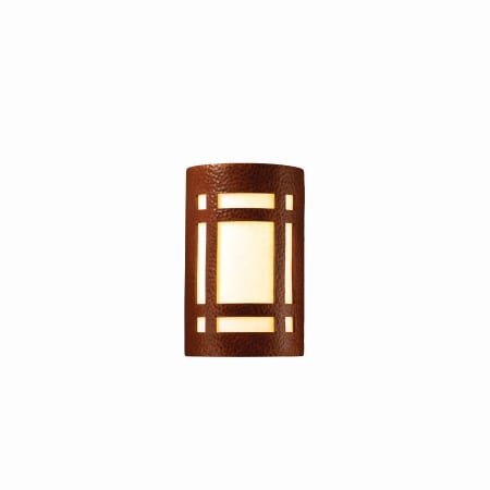 Justice Design Group Ambiance 10" Tall 3000K LED Outdoor Wall Sconce Hammered Copper