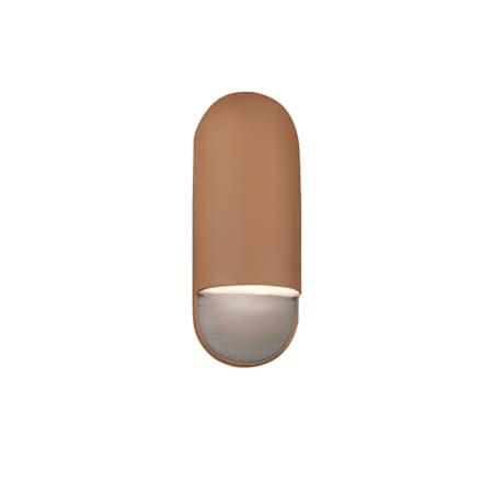 Justice Design Group Ambiance Collection - Capsule 14" Tall Wall Sconce Adobe