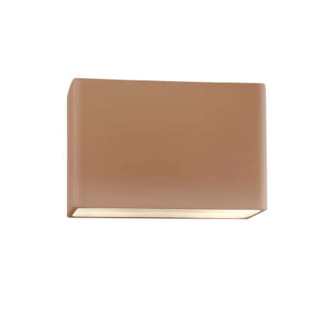 Justice Design Group Ambiance 8" Tall Rectangular Closed Top LED ADA Outdoor Wall Sconce Adobe
