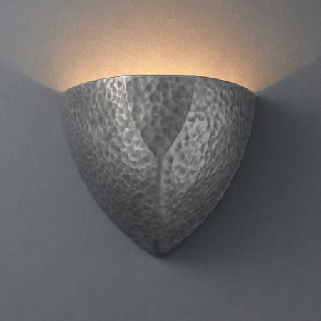 Justice Design Group Ambiance 6.75" ADA Compliant Wall Sconce Hammered Pewter