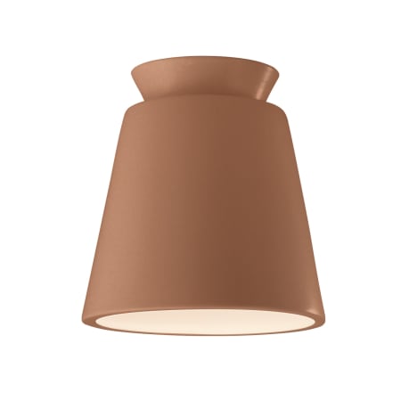 Justice Design Group Radiance 8" Wide LED Outdoor Flush Mount Ceiling Fixture from the Trapezoid Series Adobe