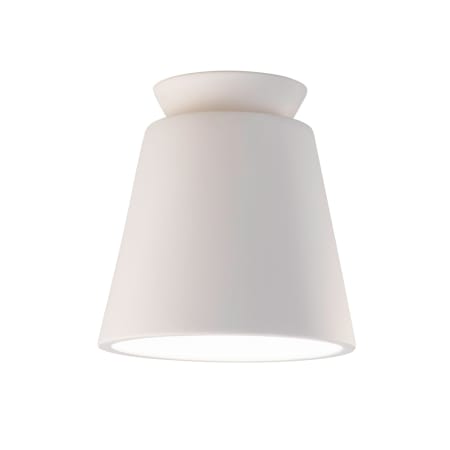 Justice Design Group Radiance 8" Wide Outdoor Flush Mount Ceiling Fixture from the Trapezoid Series Bisque