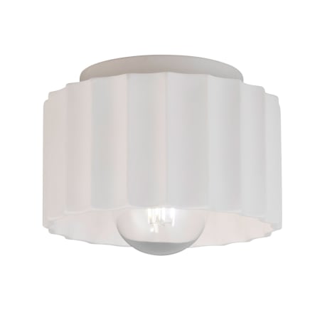 Justice Design Group Radiance 8" Wide Flush Mount Drum Ceiling Fixture Bisque