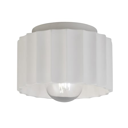 Justice Design Group Radiance 8" Wide Outdoor Flush Mount Drum Ceiling Fixture Bisque