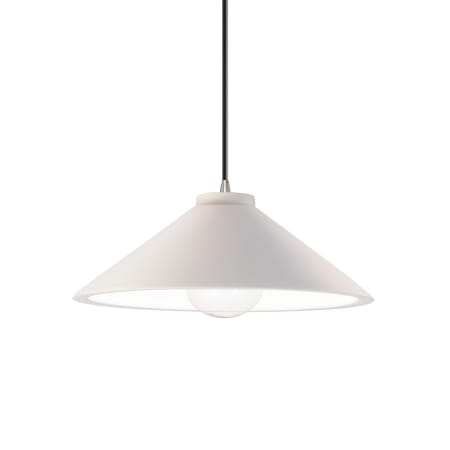 Justice Design Group Radiance 12" Wide Pendant with a Ceramic Bisque Shade Brushed Nickel
