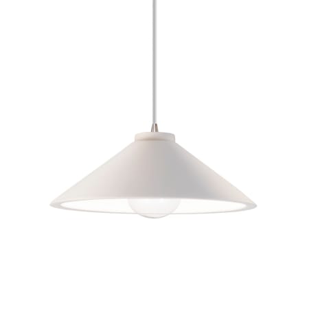 Justice Design Group Radiance 12" Wide Pendant with a Ceramic Bisque Shade Brushed Nickel