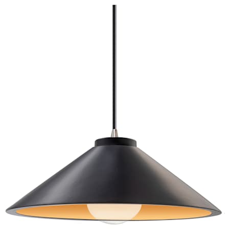 Justice Design Group Radiance 12" Wide LED Pendant with Black Cord Carbon Matte Black / Champagne Gold / Nickel