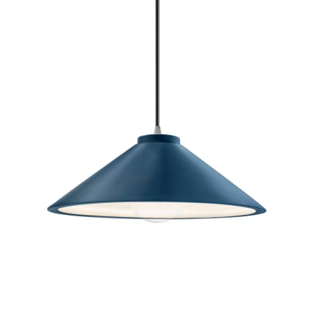 Justice Design Group Radiance 12" Wide Pendant with a Ceramic Midnight Sky and Bisque Shade Brushed Nickel