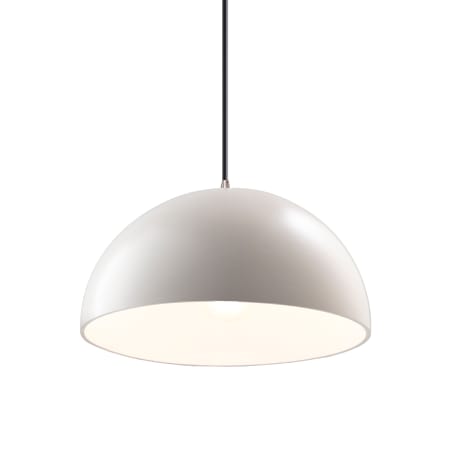 Justice Design Group Radiance 13" Wide LED Pendant with Matte White Ceramic Shade and Black Cord Brushed Nickel