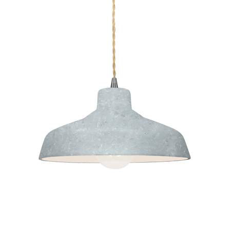 Justice Design Group Radiance 12" Wide Pendant with Twisted Beige Cord and Concrete Shade Brushed Nickel / Concrete