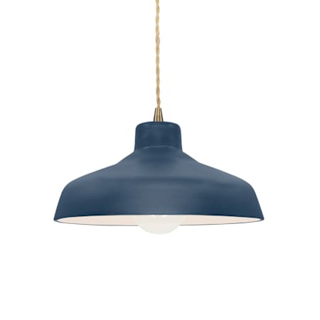 Justice Design Group Radiance 12" Wide LED Pendant with a Ceramic Midnight Sky and Matte White Shade Antique Brass