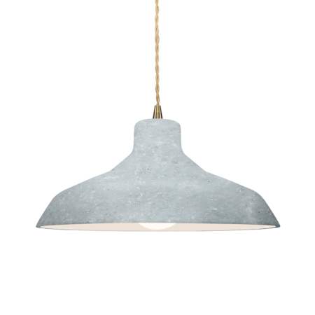 Justice Design Group Radiance 14" Wide LED Pendant with Twisted Beige Cord and Concrete Shade Antique Brass / Concrete