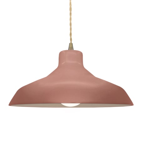 Justice Design Group Radiance 16" Wide LED Pendant with a Ceramic Canyon Clay Shade Antique Brass