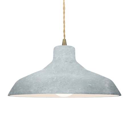 Justice Design Group Radiance 16" Wide LED Pendant with Twisted Beige Cord and Concrete Shade Antique Brass / Concrete