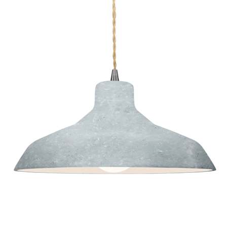 Justice Design Group Radiance 16" Wide Pendant with Twisted Beige Cord and Concrete Shade Brushed Nickel / Concrete