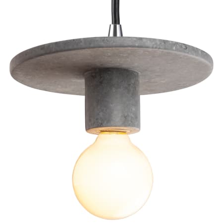 Justice Design Group Radiance 8" Wide Pendant with a Ceramic Concrete Shade Polished Chrome