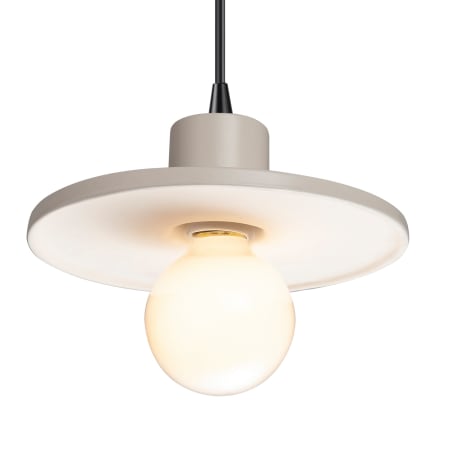 Justice Design Group Radiance 8" Wide Pendant with a Ceramic Matte White Shade Matte Black