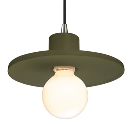 Justice Design Group Radiance 8" Wide Mini Pendant Brushed Nickel
