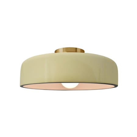 Justice Design Group Radiance Collection - Spire 13" Wide LED Semi-Flush Ceiling Fixture with Vanilla Gloss Shade Brushed Brass