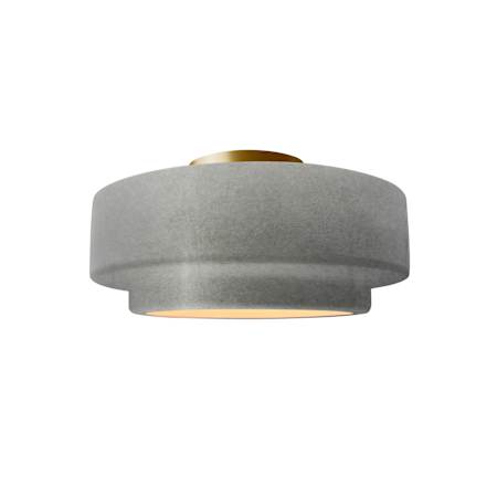 Justice Design Group Radiance Collection - Tier 12" Wide Semi-Flush Ceiling Fixture with Antique Silver Shade Brushed Brass