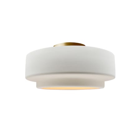 Justice Design Group Radiance Collection - Tier 12" Wide Semi-Flush Ceiling Fixture with Bisque Shade Brushed Brass