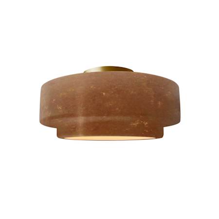 Justice Design Group Radiance Collection - Tier 12" Wide Semi-Flush Ceiling Fixture with Rust Patina Shade Brushed Brass