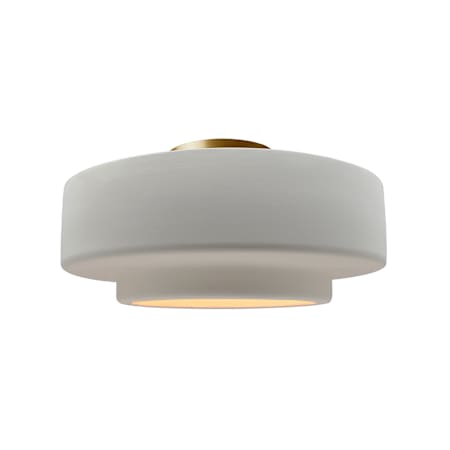 Justice Design Group Radiance Collection - Tier 15" Wide Semi-Flush Ceiling Fixture with Bisque Shade Brushed Brass