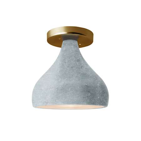 Justice Design Group Radiance 9" Wide Semi-flush Ceiling Fixture with Concrete Shade Brushed Brass / Concrete