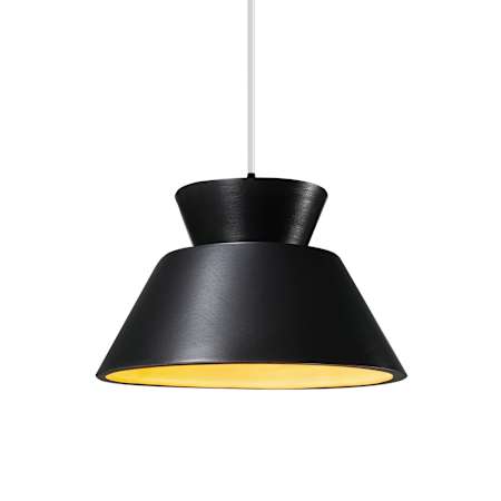 Justice Design Group Radiance 11" Wide Pendant with White Cord Matte Black / Carbon Matte Black / Champagne Gold