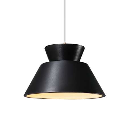Justice Design Group Radiance Collection - Trapezoid 11" Wide Pendant with Carbon Matte Black Shade Antique Brass