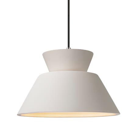 Justice Design Group Radiance Collection - Trapezoid 14" Wide Pendant with Bisque Shade Polished Chrome